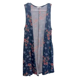 Honey and Lace Sleeveless Floral Cardigan